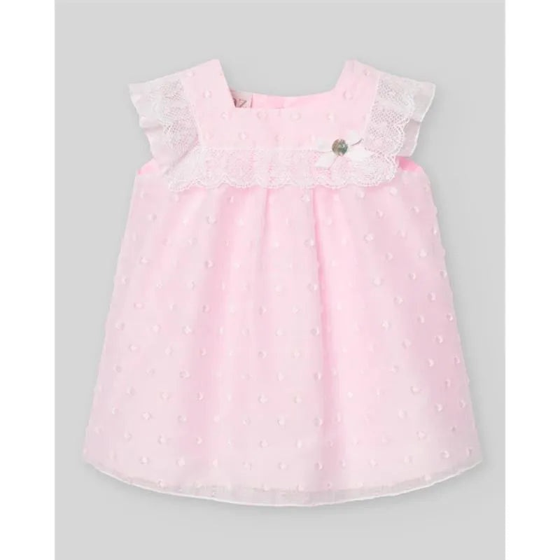 Paz Rodriguez – Baby Girl Woven Newborn Dress Linda, Chalk Pink