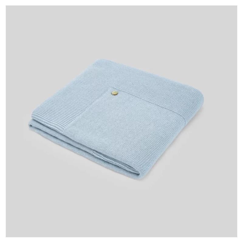 Paz Rodriguez – Baby Knit Newborn Blanket Esencial, Sky Blue