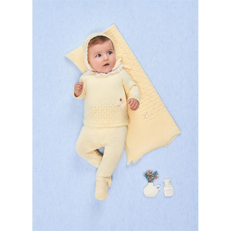 Paz Rodriguez – Take Me Home Set Knit Newborn Sweater + Leggings Bico, Chalk Pink