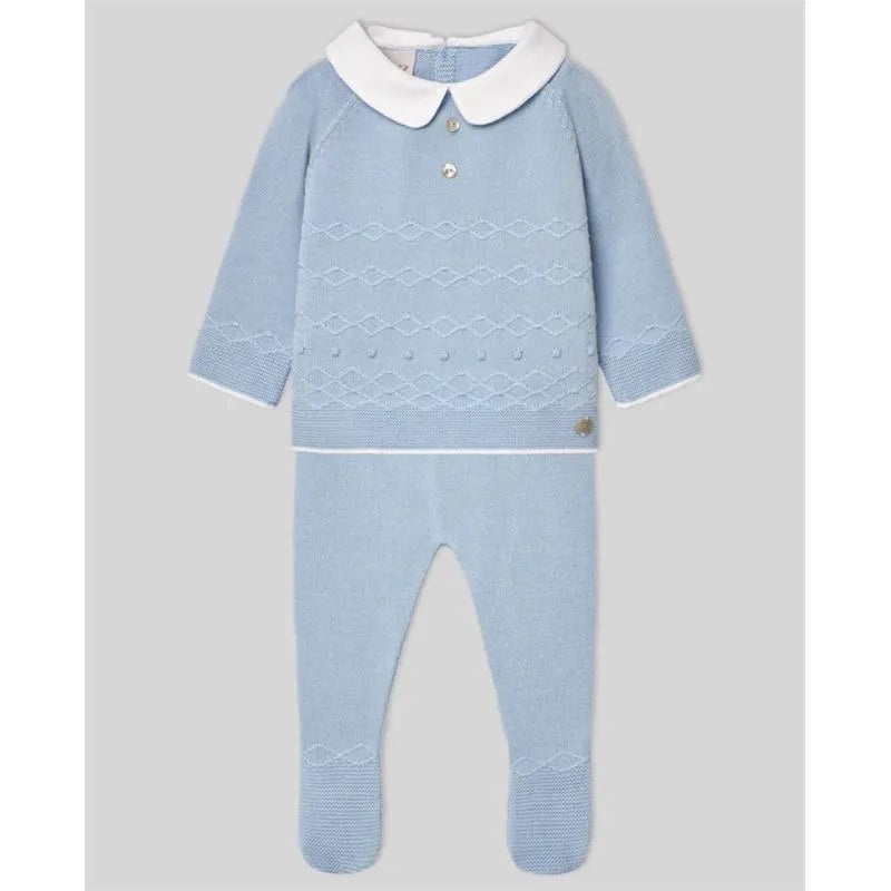 Paz Rodriguez – Take Me Home Set Knit Newborn Sweater + Leggings Vento, Sky Blue
