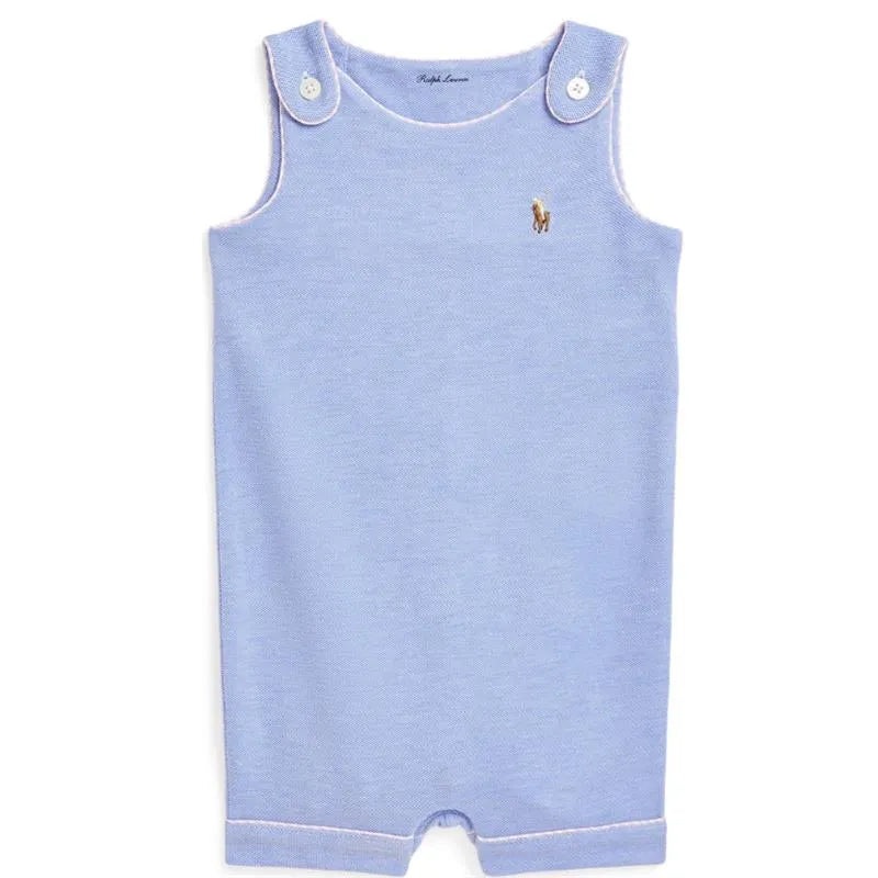 Ralph Lauren Baby – Sleeveless Oxford Mesh Tank Shortall, Blue