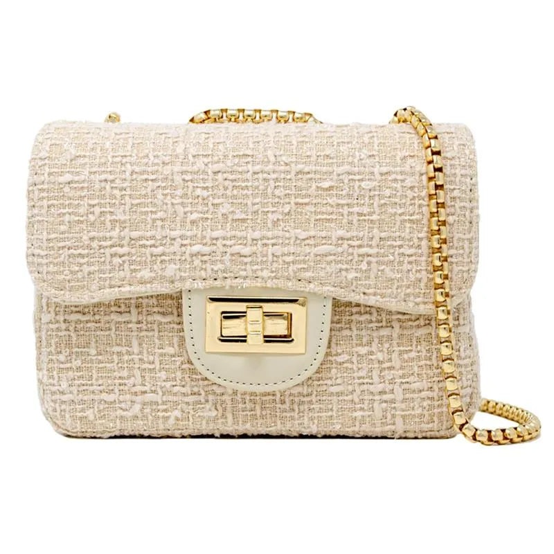 Tiny Treats – Classic Large Tweed Handbag, Cream