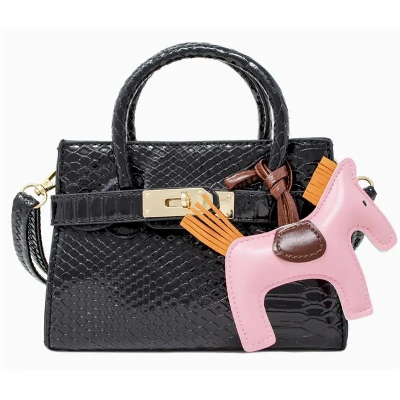 Tiny Treats – Crocodile Pony Handbag, Black
