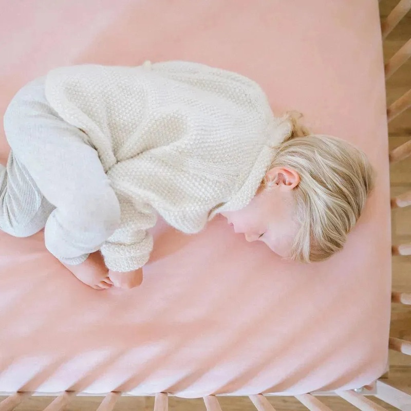 Waterproof Cotton Crib Sheet – Blush