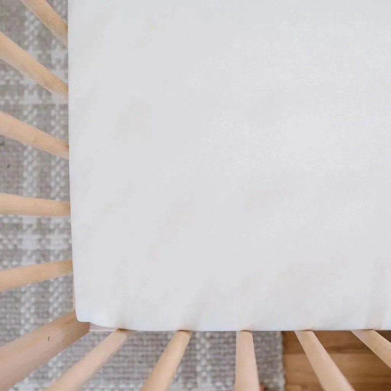 Waterproof Cotton Crib Sheet – Pearl