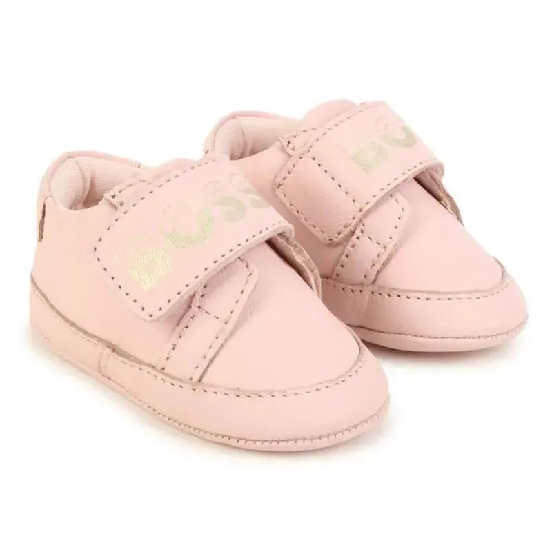 Hugo Boss Baby – Girls Pink Logo Pre Walker Shoes