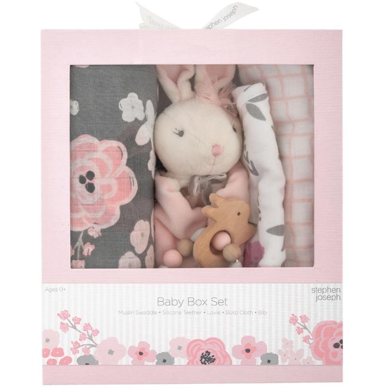 Stephen Joseph – Baby Box Set Charcoal Flower