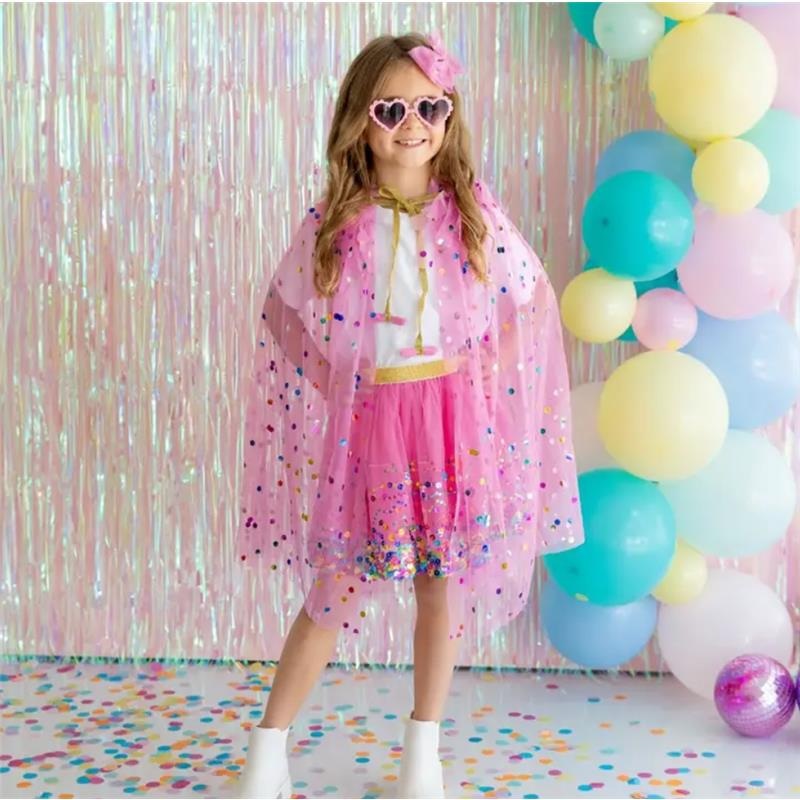 Sweet Wink – Raspberry Confetti Cape Kids Dress Up Cape