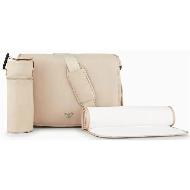 Armani Baby – Mummy Bag Set with Eagle Plate, Beige