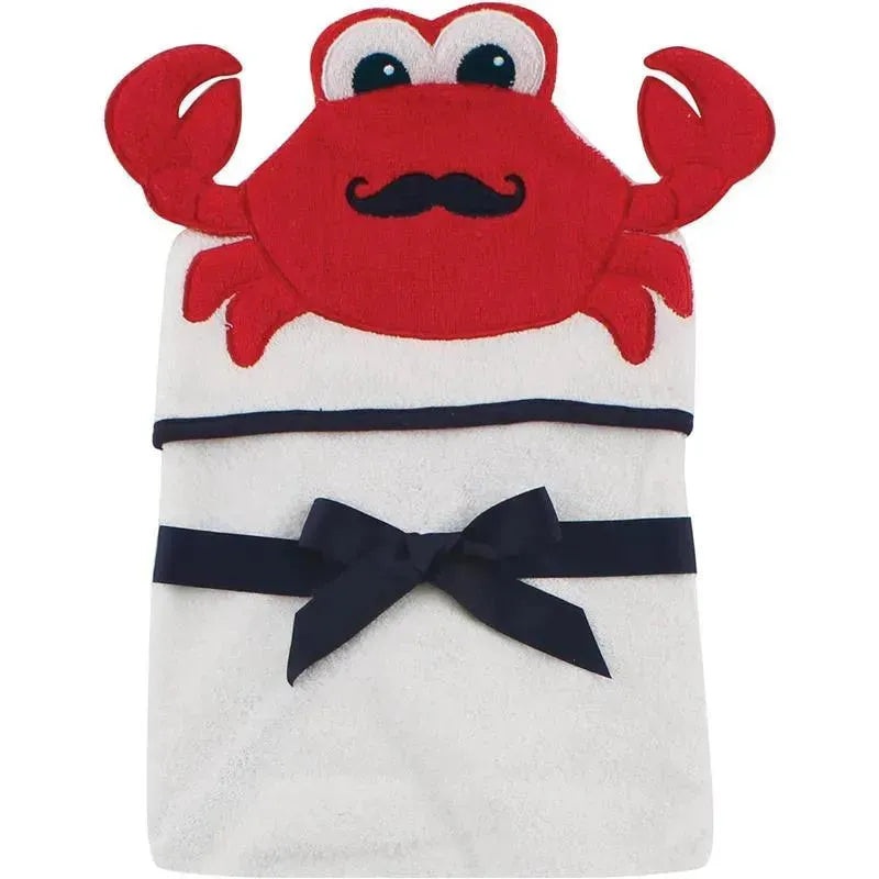Baby Vision – Hudson Baby Unisex Baby Cotton Animal Face Hooded Towel, Mr Crab