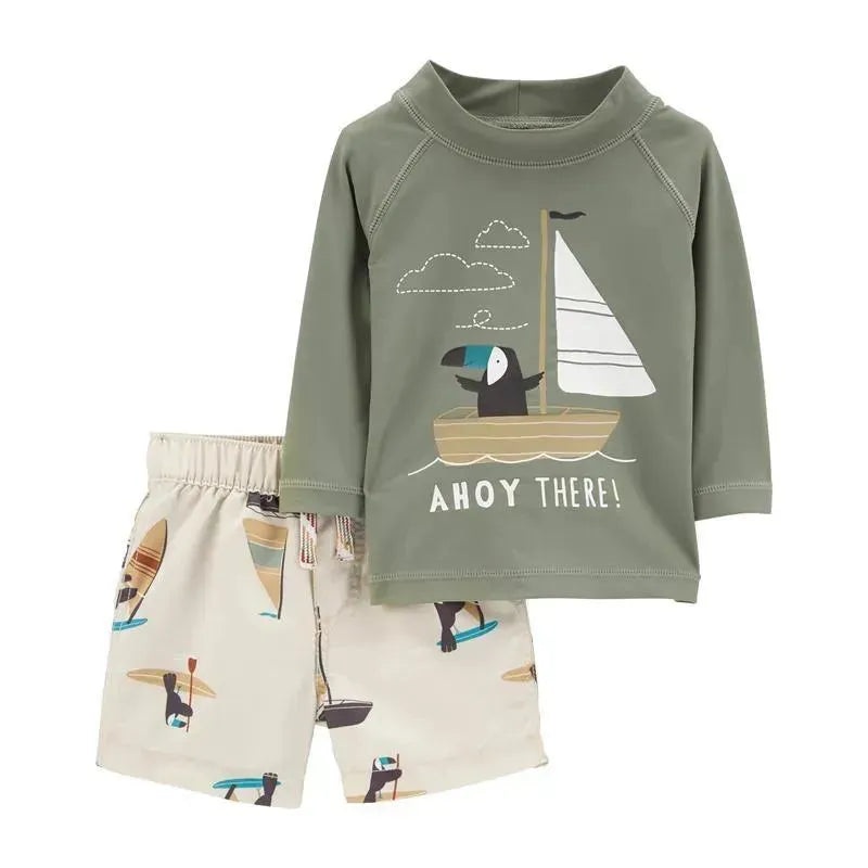 Carters – Baby Boy 2Pk Sailboat Puffin Rashguard Set