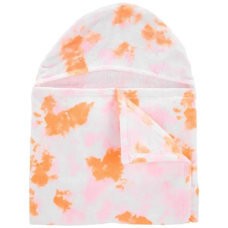 Carters – Baby Girl Tie Dye Hooded Towel, Pink/Orange