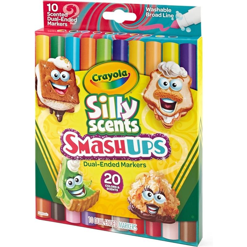 Crayola – Silly Scents Smashups, Dual-Ended Washable Broad Line Markers, 10 Count