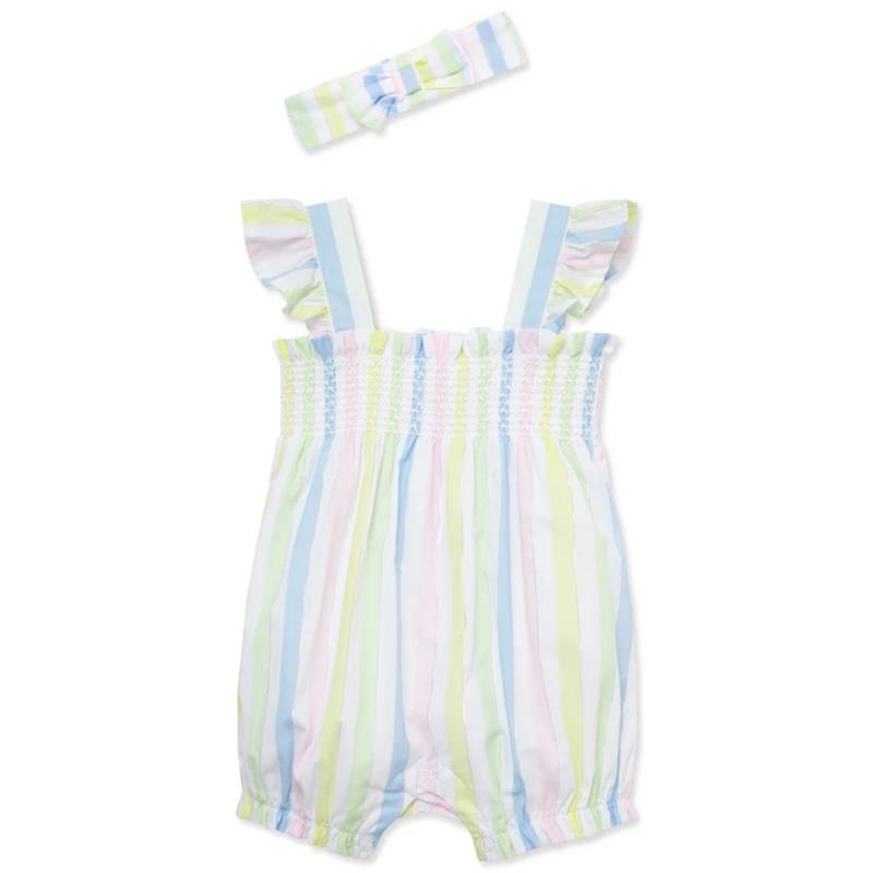 Little Me – Baby Girl Candy Stripe Bubble, Multicolor