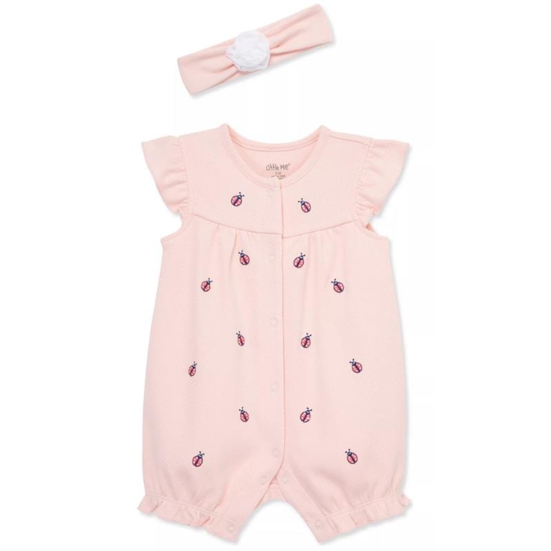 Little Me – Baby Girl Ladybug Romper, Pink
