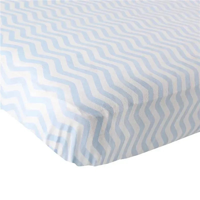 Luvable Friends – Blue Chevron Unisex Baby Fitted Crib Sheet