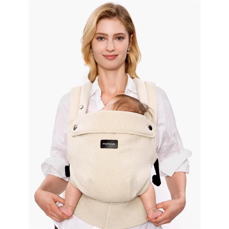 Momcozy – Baby Carrier With Natural Cotton Linen, Light Amber