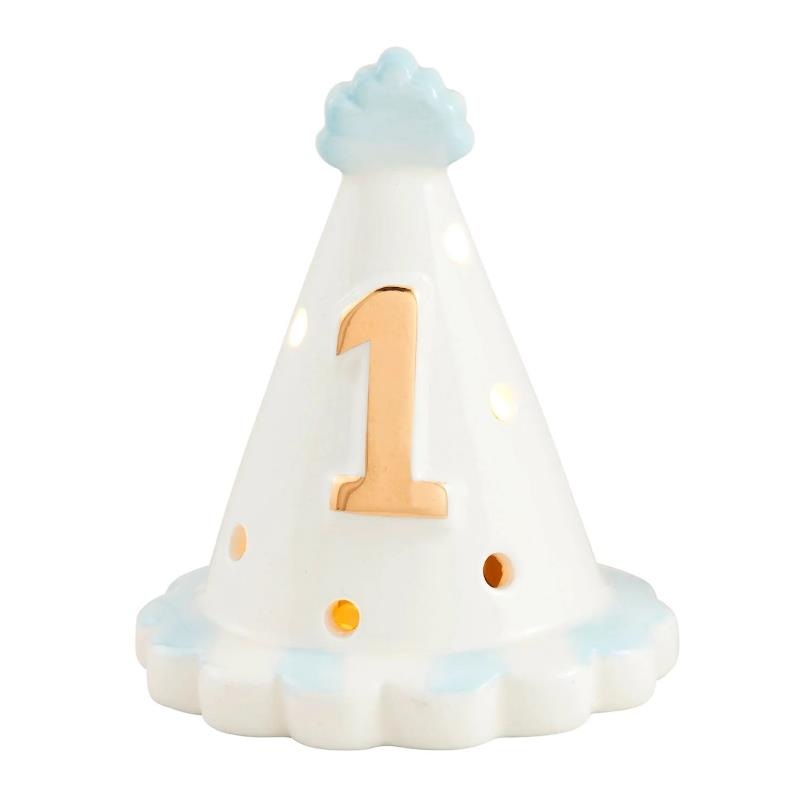 Mud Pie – Blue Birthday Hat Light-Up Sitter