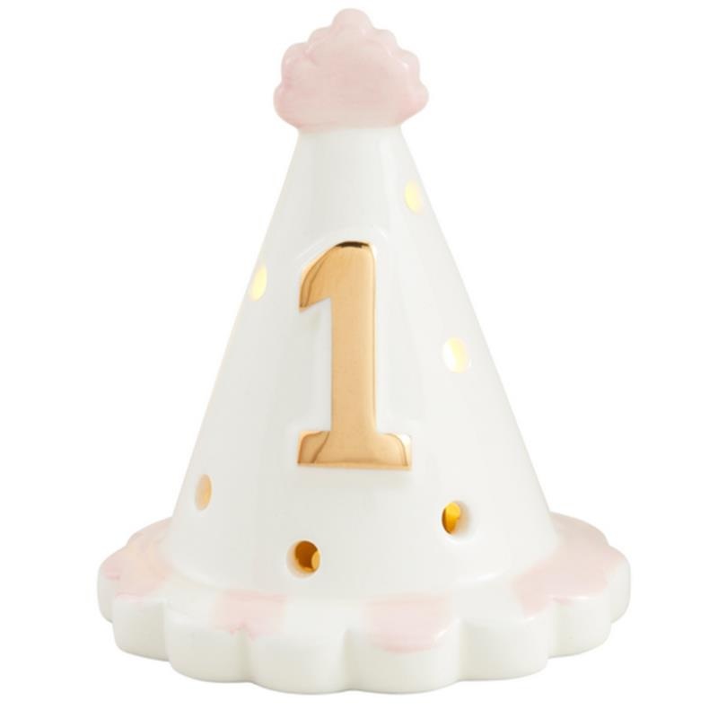 Mud Pie – Pink Birthday Hat Light-Up Sitter