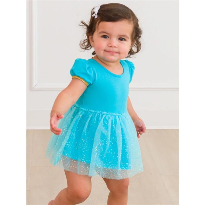 Rufflebutts – Baby Girls Genie Princess Bow Twirl Romper Short Sleeve