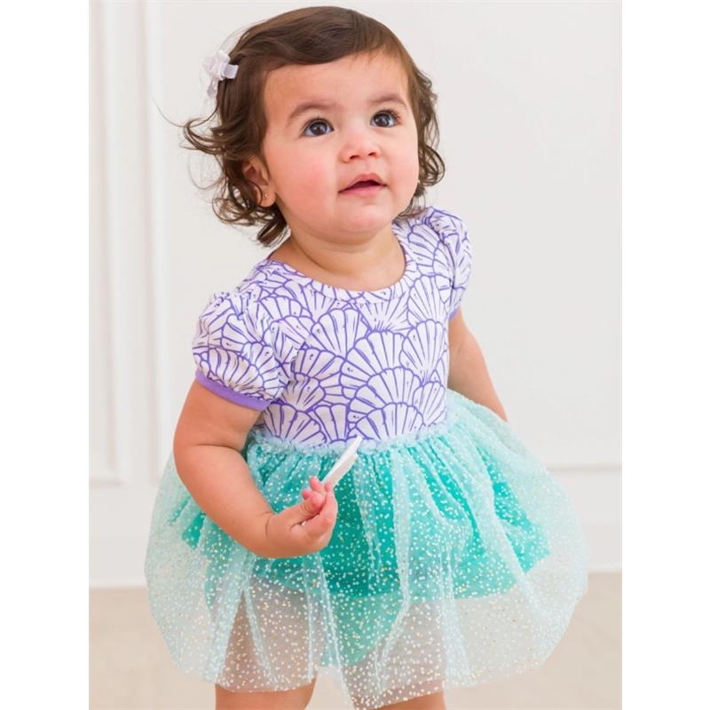 Rufflebutts – Baby Girls Mermaid Princess Bow Twirl Romper