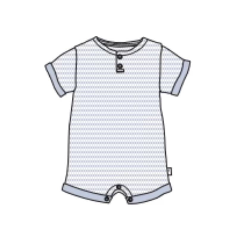 Burts Bees – Baby Boy Rib Stripe Romper Ocean