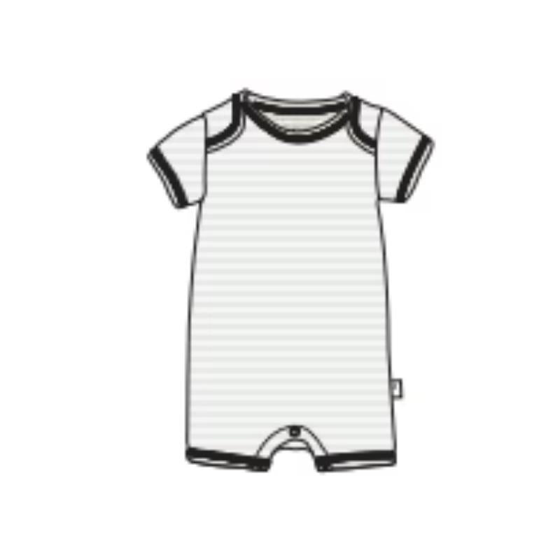 Burts Bees – Baby Girl Rib Stripe Romper Mint Tea