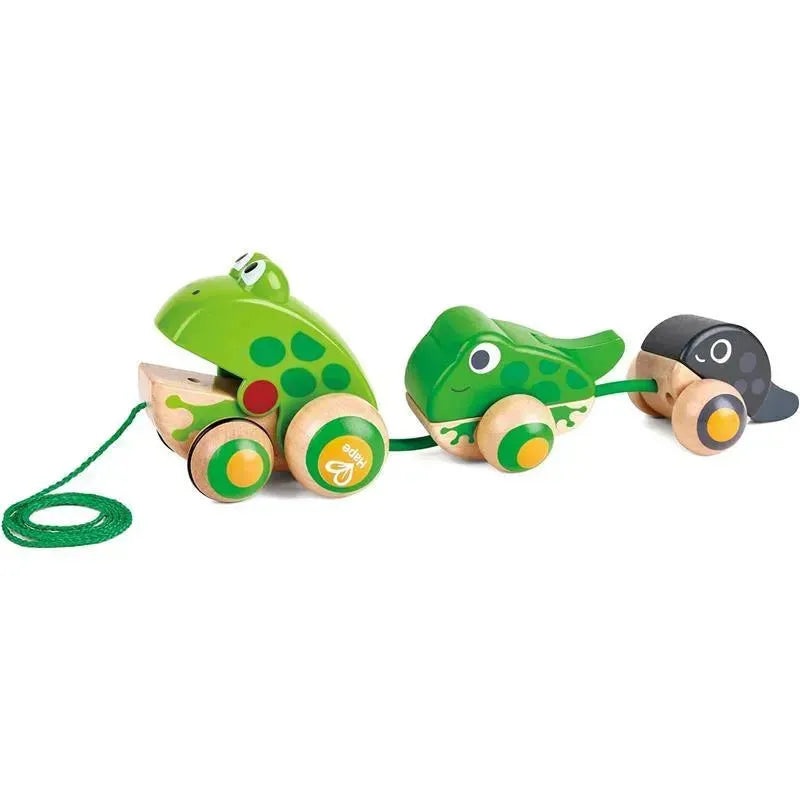 Hape – Pull Along Frog Family with Anti-Rollover Wheels