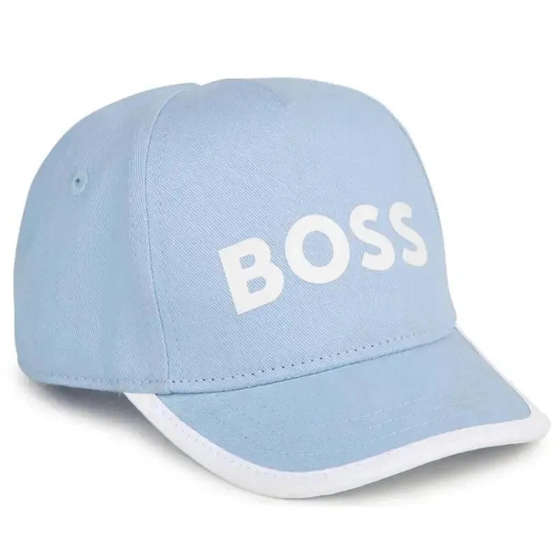 Hugo Boss Baby – Baby Boys Blue Logo Cap, Light Blue