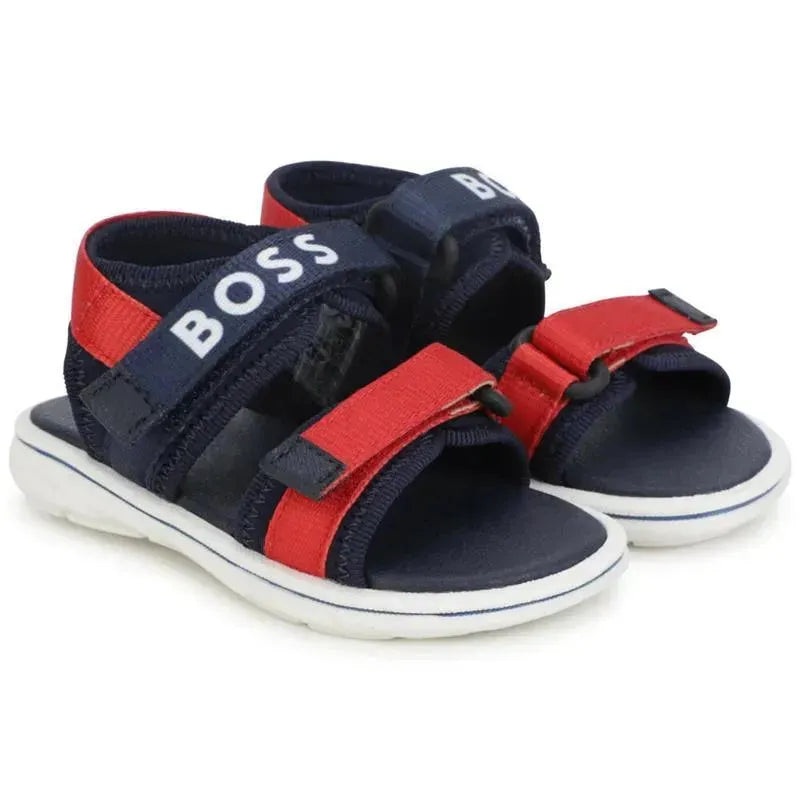Hugo Boss Baby – Boy Navy Blue & Red Logo Sandals