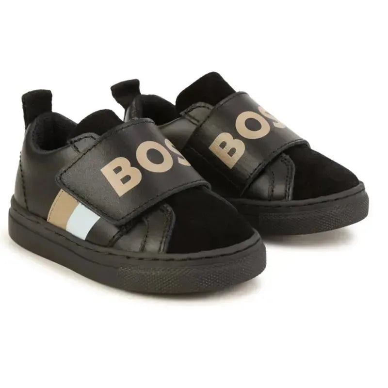 Hugo Boss Baby – Boys Black Velcro Logo Trainers