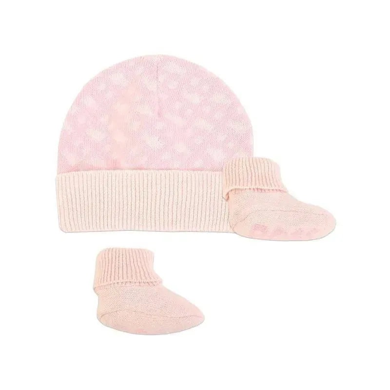 Hugo Boss Baby – Geometric Intarsia Hat & Slippers Set, Pink