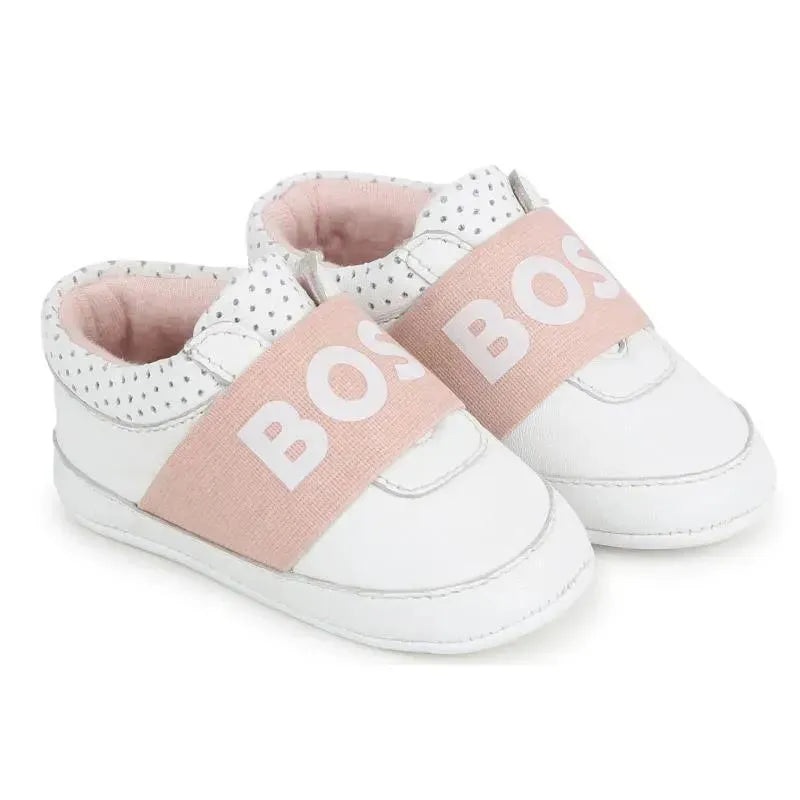 Hugo Boss Baby – Girl Leather Slippers, White