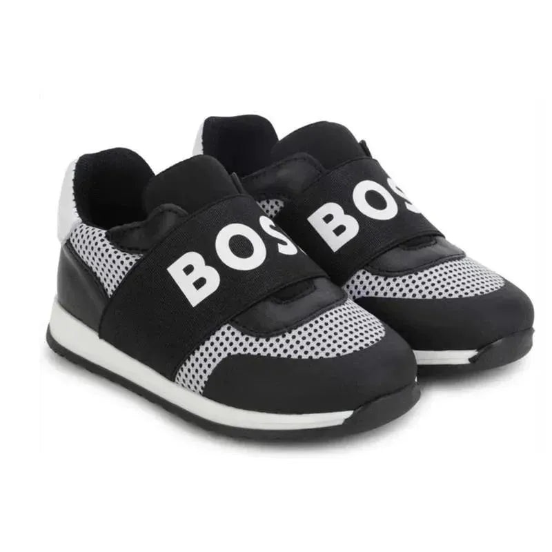 Hugo Boss Baby – Mesh Logo Sneaker Trainers, Black