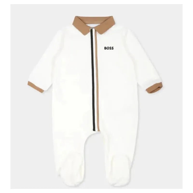 Hugo Boss Baby – Polo Footie, White/Beige