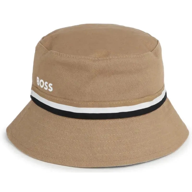 Hugo Boss Baby – Reversible Bucket Hat, White/Beige