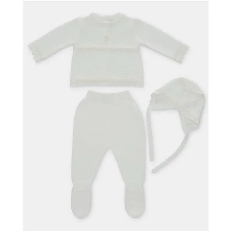 Martin Aranda – Take Me Home Set Sweater, Leggings & Bonnet Valencie Tenerezza, Ivory