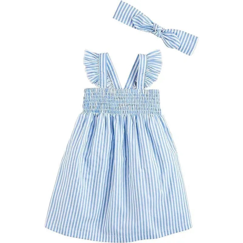 Mud Pie – Baby Girl Smocked Sundress & Headband Set