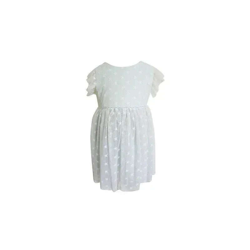 Popatu – Baby Girls Sage Green Stars Tulle Dress