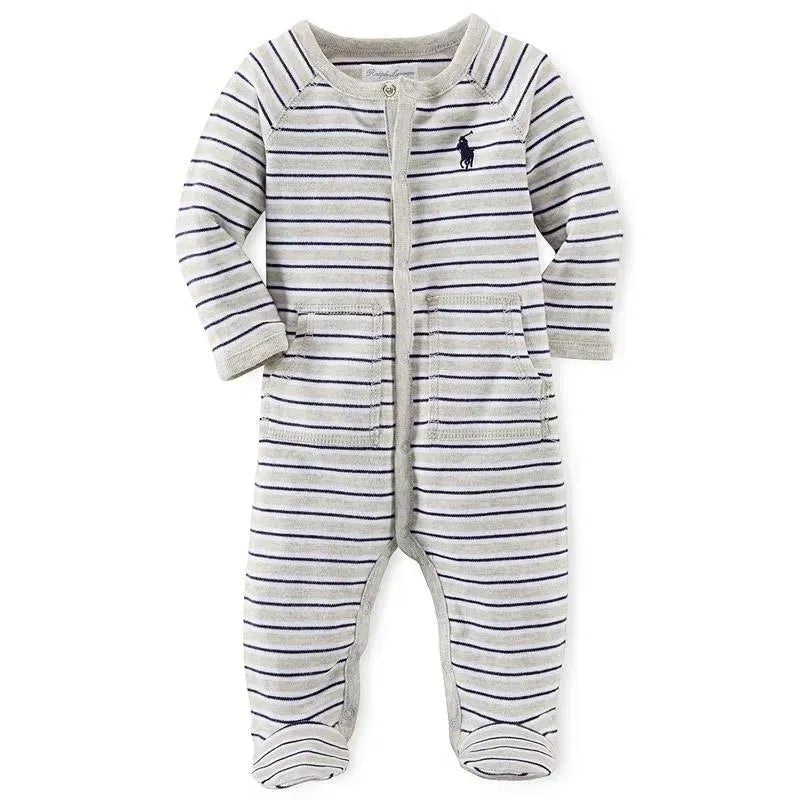 Ralph Lauren Striped Cotton Coverall, Light Heather Multi