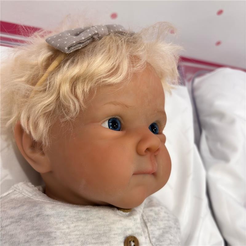 Reborn Baby Doll – White Vinyl & Rooted Blonde Hair, Shyann