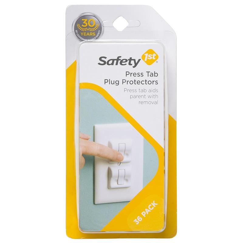 Safety 1St – Press Tab Plug Protectors 36Pk, White