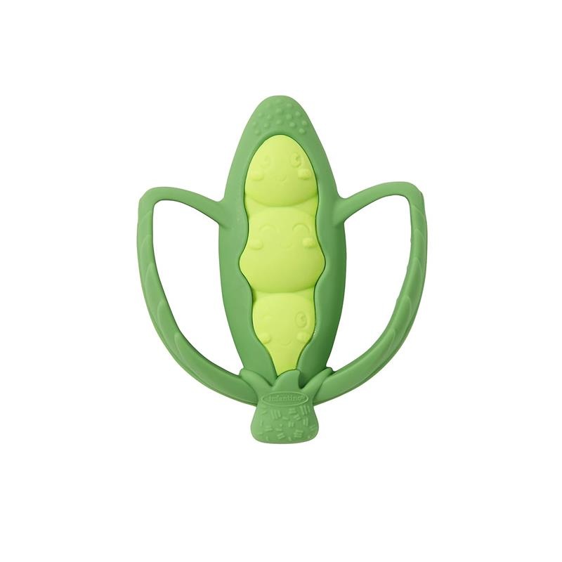 Infantino – Lil’ Nibbles Textured Silicone Teether, Peas