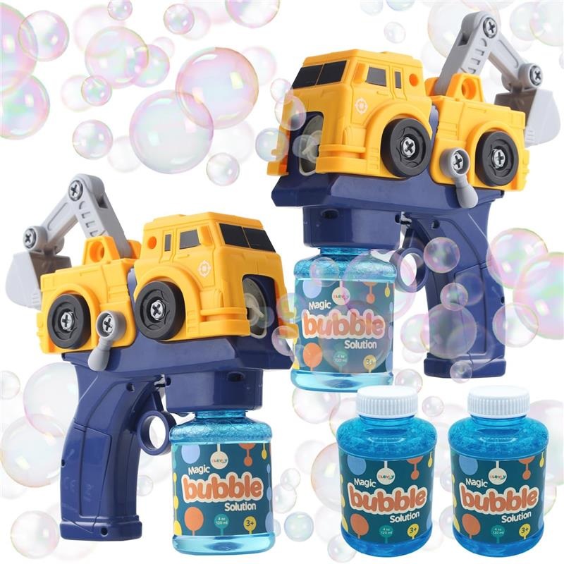 Klevly – Construction Bubble Gun (Includes 2 Guns And 4 Bubble Solutions)