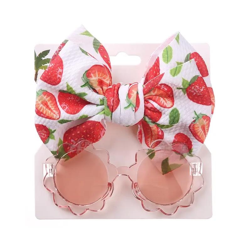 Little Trendy – Baby Girl Summer Sea Sunglasses And Floral Headband Set, Color 3