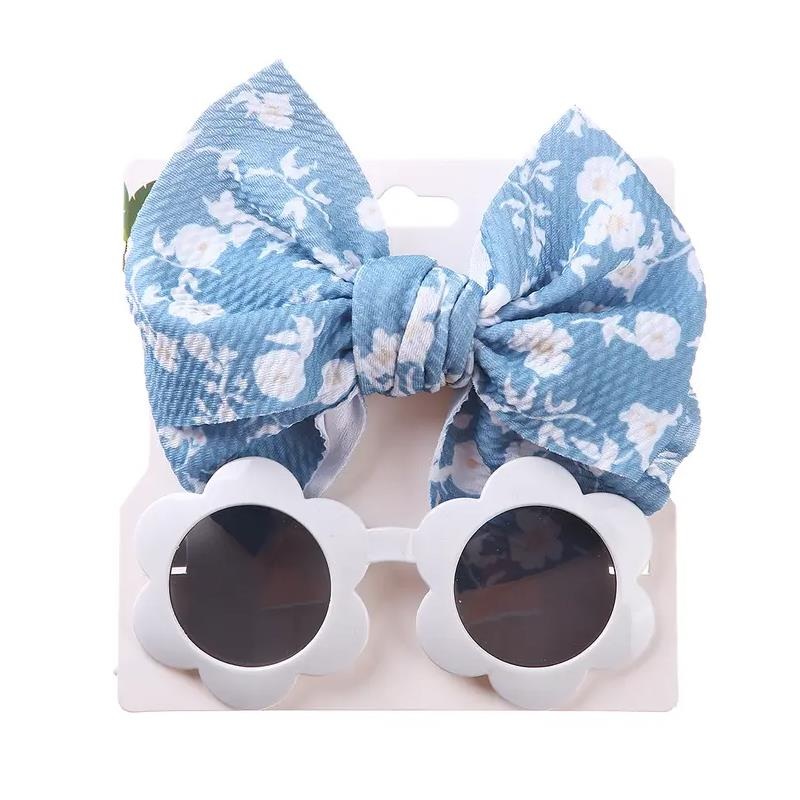 Little Trendy – Baby Girl Summer Sea Sunglasses And Floral Headband Set, Color 5