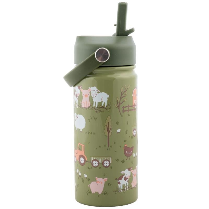 Stephen Joseph – Insulated Stainless Steel Bottle With Handle Farm
