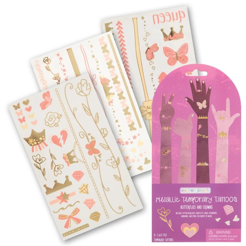Stephen Joseph – Temporary Tattoos Metallic Butterflies