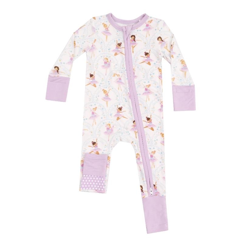 Angel Dear – Baby Girl Bow Ballerinas 2 Way Zipper Romper