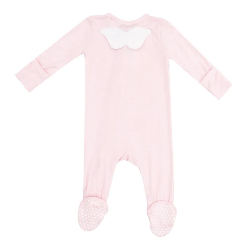 Angel Dear – Baby Girl Solid Classic Pink Angel Wing Footie
